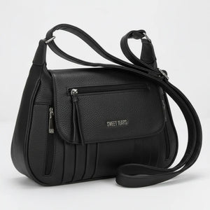 Sweet Years - Tracolla in simil pelle multi tasche 5 zip comoda capiente con platta