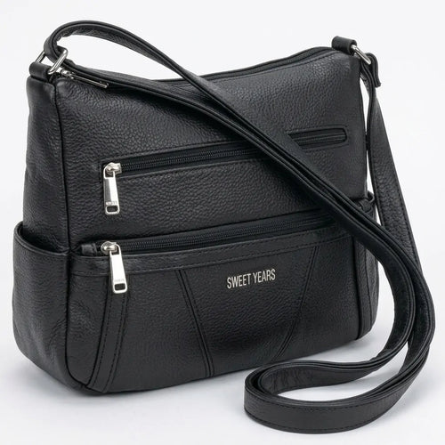 Sweet Years - Tracolla in simil pelle multi tasche 5 zip comoda capiente