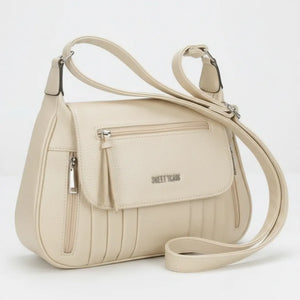 Sweet Years - Tracolla in simil pelle multi tasche 5 zip comoda capiente con platta