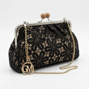 La Natasha - Borsa firmata Gyoiamea Pizzo Macramè clucht borsetta con catena