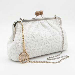 La Natasha - Borsa firmata Gyoiamea Pizzo Macramè clucht borsetta con catena