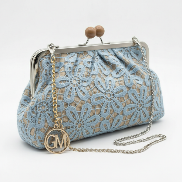 La Natasha - Borsa firmata Gyoiamea Pizzo Macramè clucht borsetta con catena