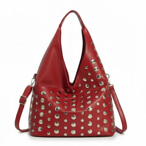 Dudlin- Borsa monomanico spalla borchie grande simil pelle borchiata
