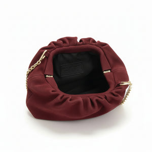 La Nuvola scamosciata  - Borsa in Vera Pelle Italiana a Arricciata firmata GYOIAMEA Pouch Bag Clutch chiusura a scatto