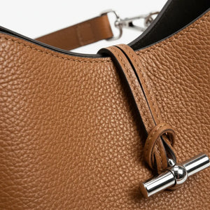 La Orbita - Borsa in Vera Pelle Italiana a sacco secchio rigida con pochette elegante sportiva