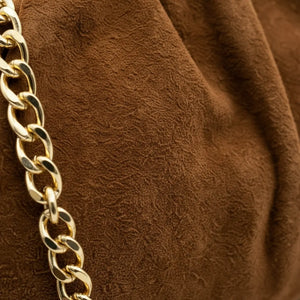 La Nuvola scamosciata  - Borsa in Vera Pelle Italiana a Arricciata firmata GYOIAMEA Pouch Bag Clutch chiusura a scatto