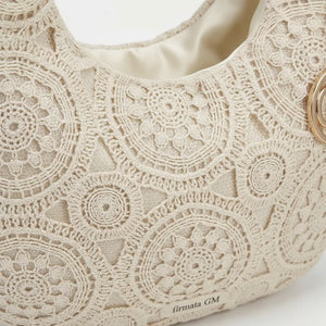 L'Allegra - Borsa firmata Gyoiamea a mezzaluna borsetta Pizzo Macramè