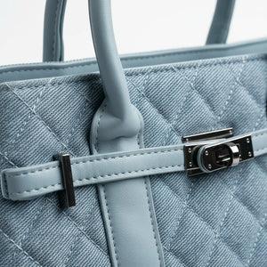 La Patta - Borsa bauletto jeans denim shopping Tracolla trapuntata