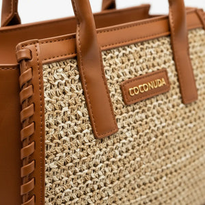 Coconuda - Bauletto intreccio sughero paglia / similpelle