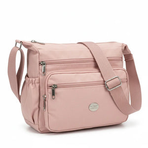 Nazareno Gabrielli - Borsa 5 tasche zip Tracolla Donna in Nylon Multitasche Impermeabile e Leggera