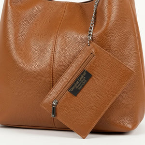 La Sacca - Borsa in Vera Pelle Italiana a sacco con pochette morbida firmata GYOIAMEA