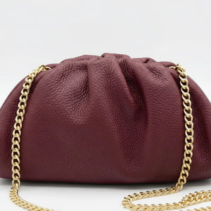 La Nuvola - Borsa in Vera Pelle Italiana a Arricciata firmata GYOIAMEA Pouch Bag Clutch chiusura a scatto (Copia)