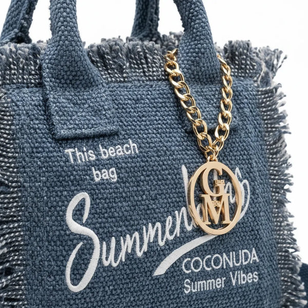 La Minerva - Borsa bauletto jeans denim