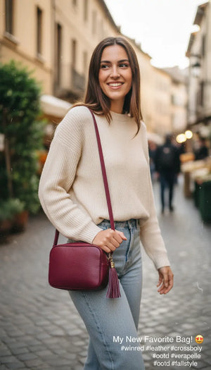 La Quardetta - Borsa in Vera Pelle Italiana a postina borchie firmata GYOIAMEA