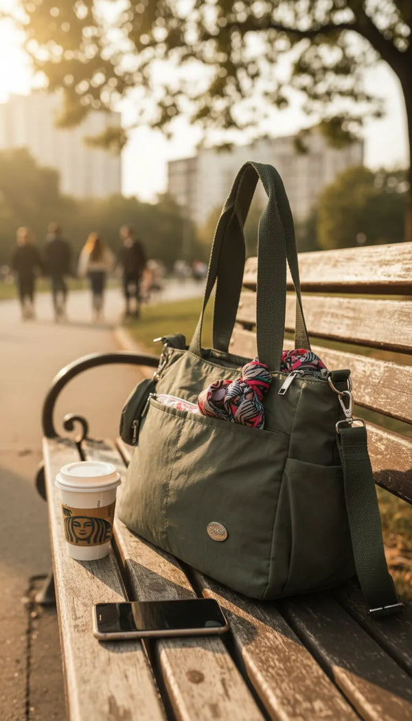 Nazareno Gabrielli - Borsa shopper tote bag Tracolla spalla Donna in Nylon Multitasche Impermeabile e Leggera