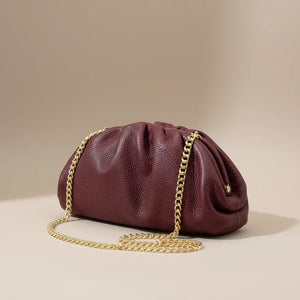 La Nuvola - Borsa in Vera Pelle Italiana a Arricciata firmata GYOIAMEA Pouch Bag Clutch chiusura a scatto (Copia)