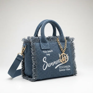 La Minerva - Borsa bauletto jeans denim
