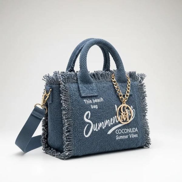 La Minerva - Borsa bauletto jeans denim