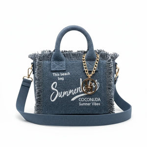 La Minerva - Borsa bauletto jeans denim