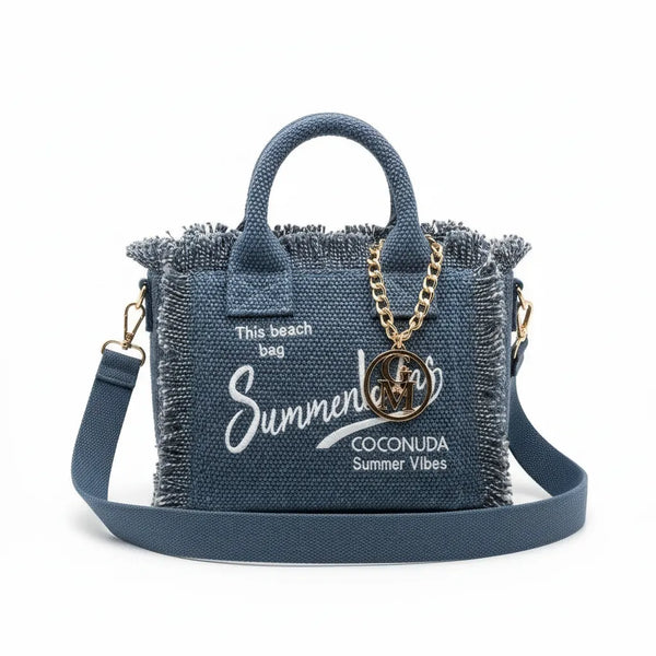 La Minerva - Borsa bauletto jeans denim