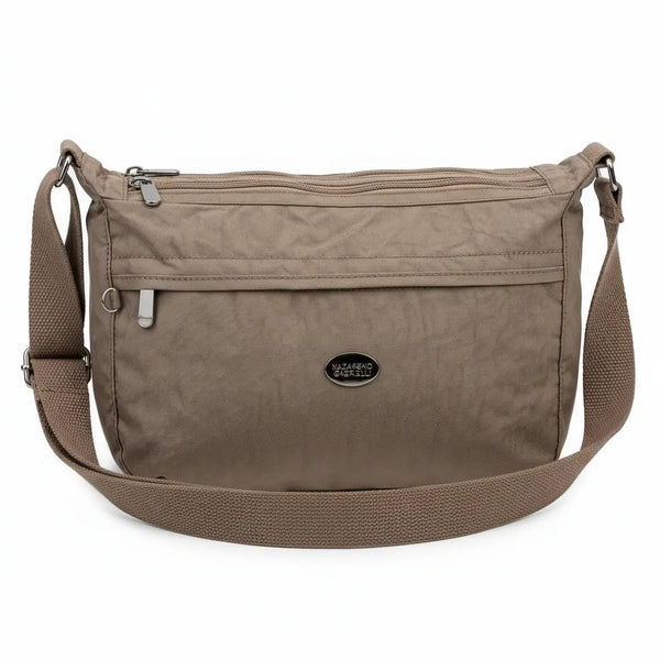 Nazareno Gabrielli - Borsa 4 tasche zip mezzaluna Tracolla Donna in Nylon Multitasche Impermeabile e Leggera