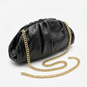 La Nuvola - Borsa in Vera Pelle Italiana a Arricciata firmata GYOIAMEA Pouch Bag Clutch chiusura a scatto (Copia)