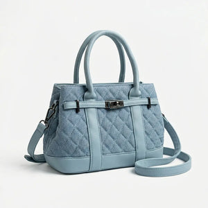 La Patta - Borsa bauletto jeans denim shopping Tracolla trapuntata