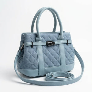 La Patta - Borsa bauletto jeans denim shopping Tracolla trapuntata