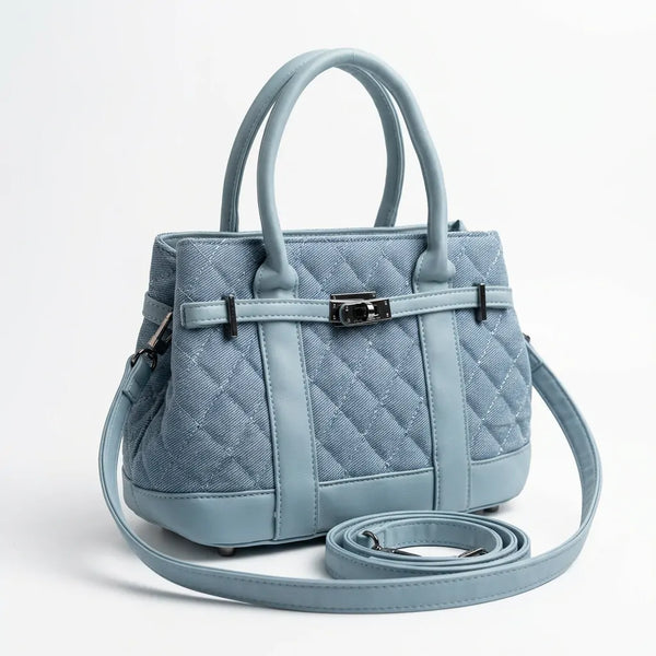 La Patta - Borsa bauletto jeans denim shopping Tracolla trapuntata