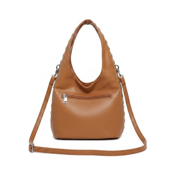 Dudlin- Borsa monomanico secchio spalla borchie grande simil pelle borchiata