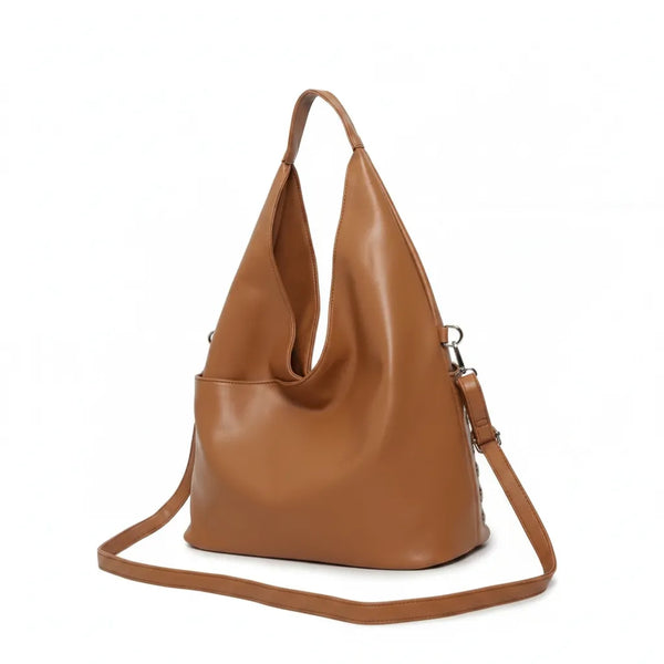 Dudlin- Borsa monomanico spalla borchie grande simil pelle borchiata