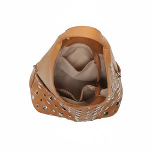 Dudlin- Borsa monomanico secchio spalla borchie grande simil pelle borchiata