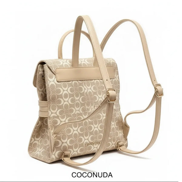 Coconuda - Zaino in simil pelle zainetto cartella logata logo con cinghie