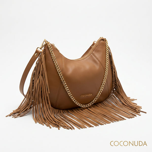 Coconuda - Borsa monomanico spalla catena frange grande