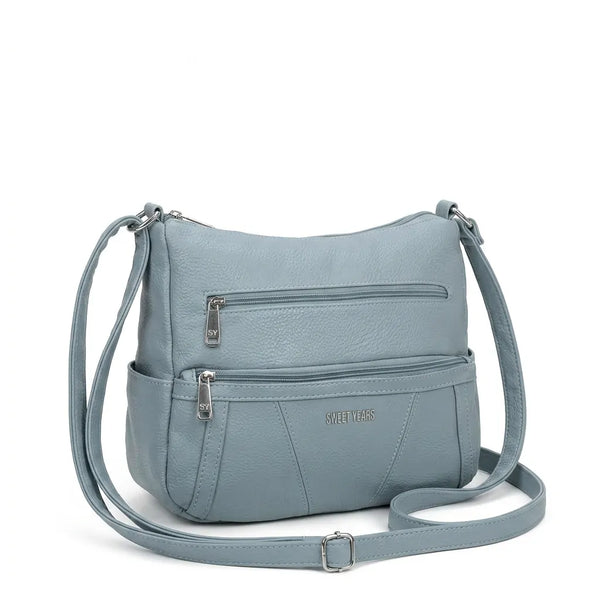 Sweet Years - Tracolla in simil pelle multi tasche 5 zip comoda capiente