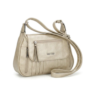 Sweet Years - Tracolla in simil pelle multi tasche 5 zip comoda capiente con platta