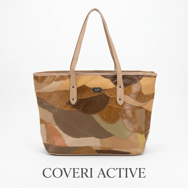Coveri Active - Shopping borsa tote bag donna vera pelle spalla tracolla nuova grande