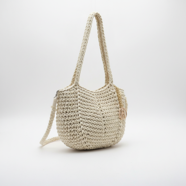La Delta - Borsa firmata Gyoiamea a Tracolla in Cotone Intrecciato all'Uncinetto tote bag spalla