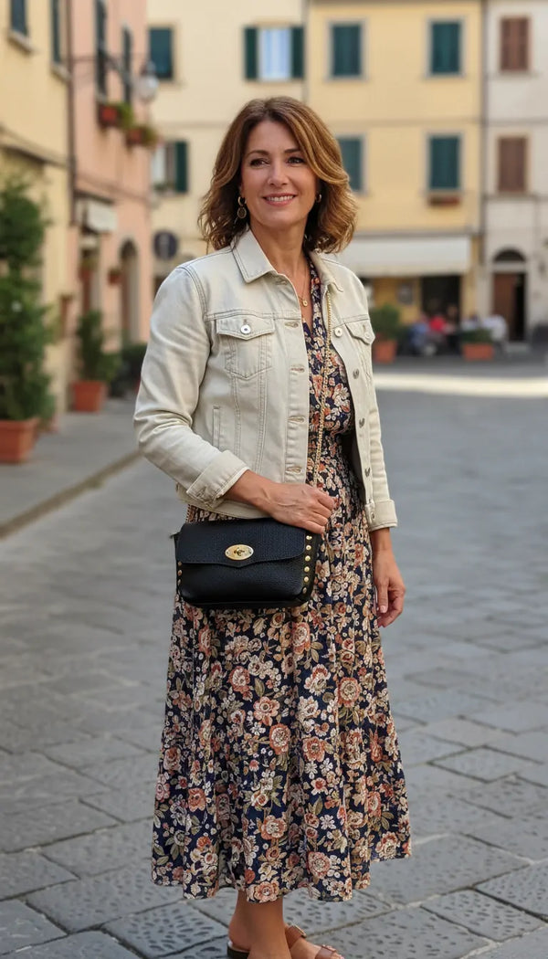 La Rockettarina - Borsa in Vera Pelle Italiana a postina borchie firmata GYOIAMEA