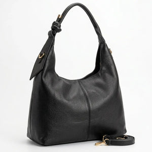 Borsa hobo donna con nodo sul manico e tracolla nero - vista principale della variante