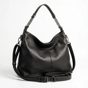 Borsa hobo donna con manico a catena e tracolla nero - vista principale della variante