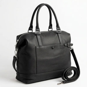 Borsa donna a mano con tasca frontale e tracolla nero - vista principale della variante