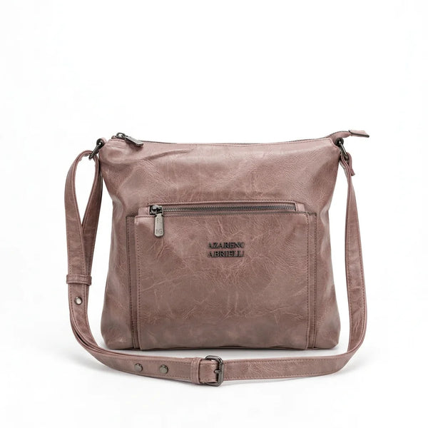 Borsa Nazareno Gabrielli con tasca frontale e tracolla taupe - vista principale