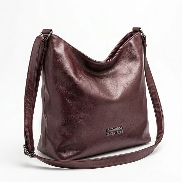 Borsa hobo Nazareno Gabrielli a spalla e tracolla bordeaux - vista principale