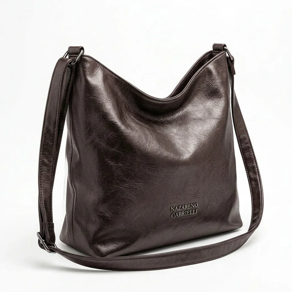 Borsa hobo Nazareno Gabrielli a spalla e tracolla caffè - vista principale