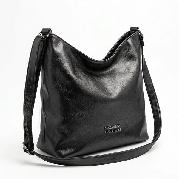 Borsa hobo Nazareno Gabrielli a spalla e tracolla nero - vista principale