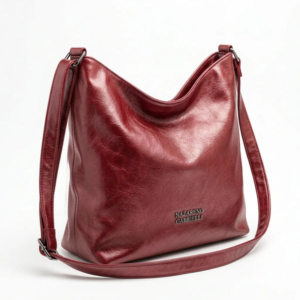 Borsa hobo Nazareno Gabrielli a spalla e tracolla rosso scuro - vista principale