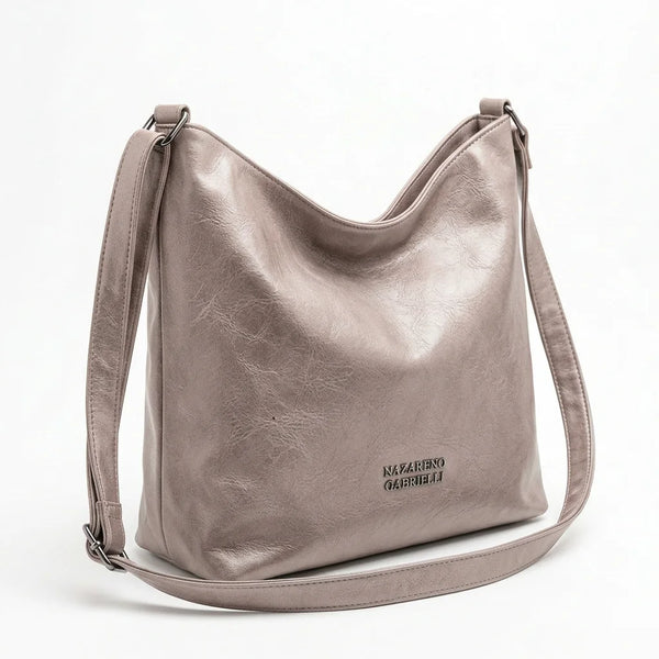 Borsa hobo Nazareno Gabrielli a spalla e tracolla taupe - vista principale