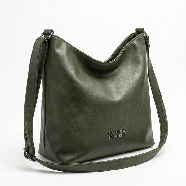 Borsa hobo Nazareno Gabrielli a spalla e tracolla verde - vista principale