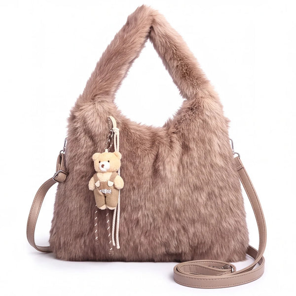 Shopper pelosa in pelliccia sintetica H529, vista dettaglio 2
